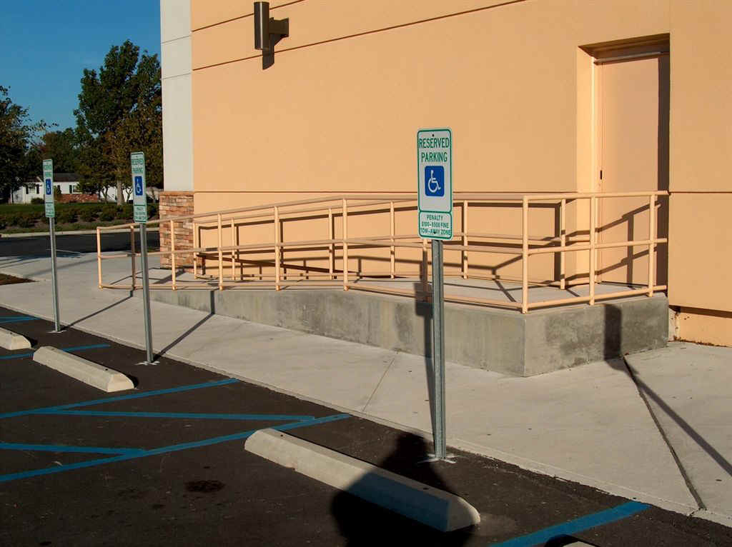 pipe rails on handicap ramp